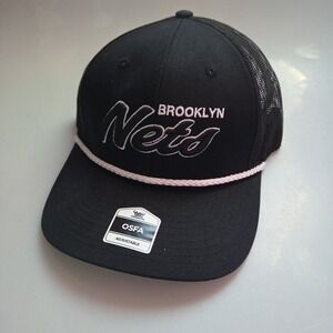 Men's NBA Brooklyn Nets Black/White Logo State Snapback